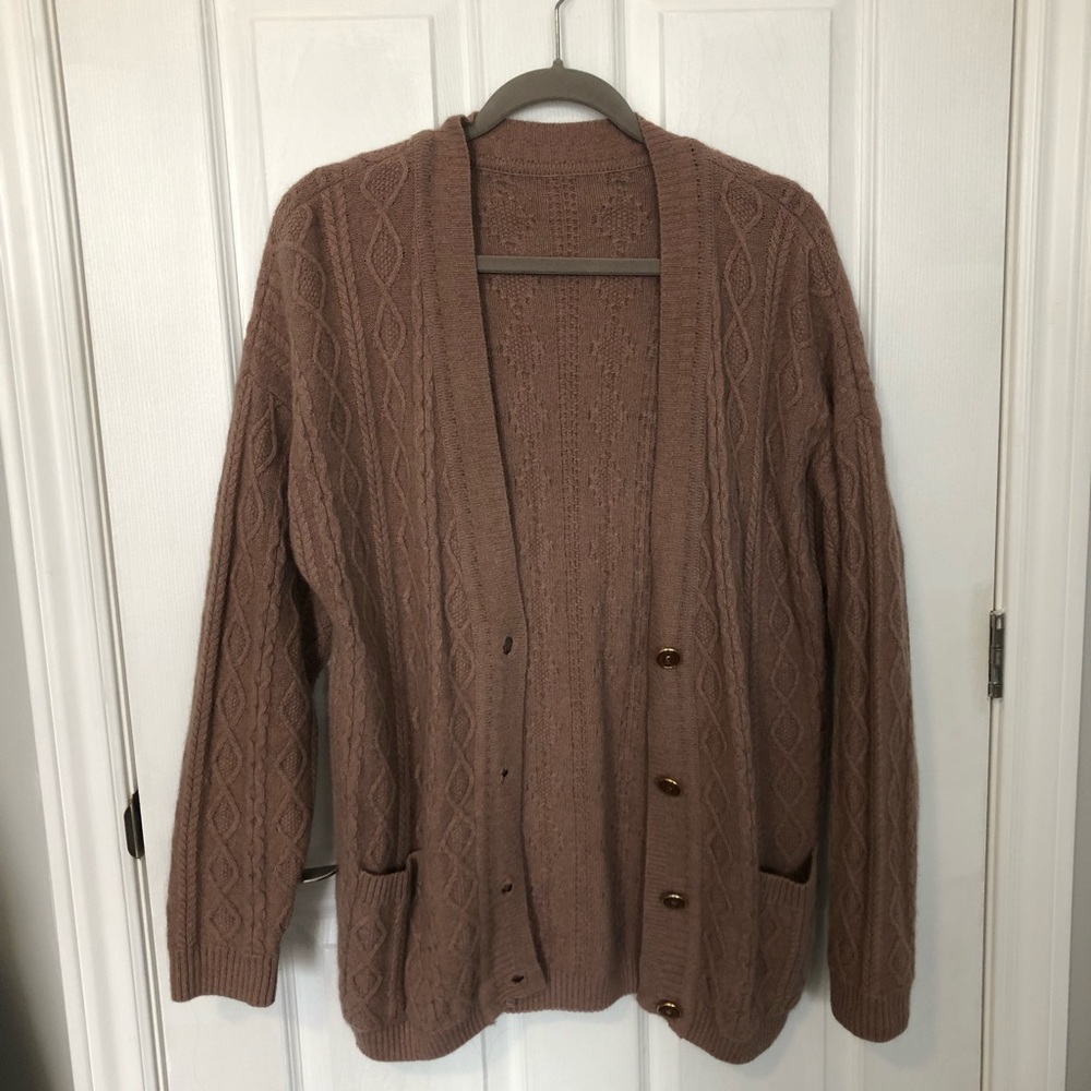 Vintage merino wool/rabbit fur Cardigan